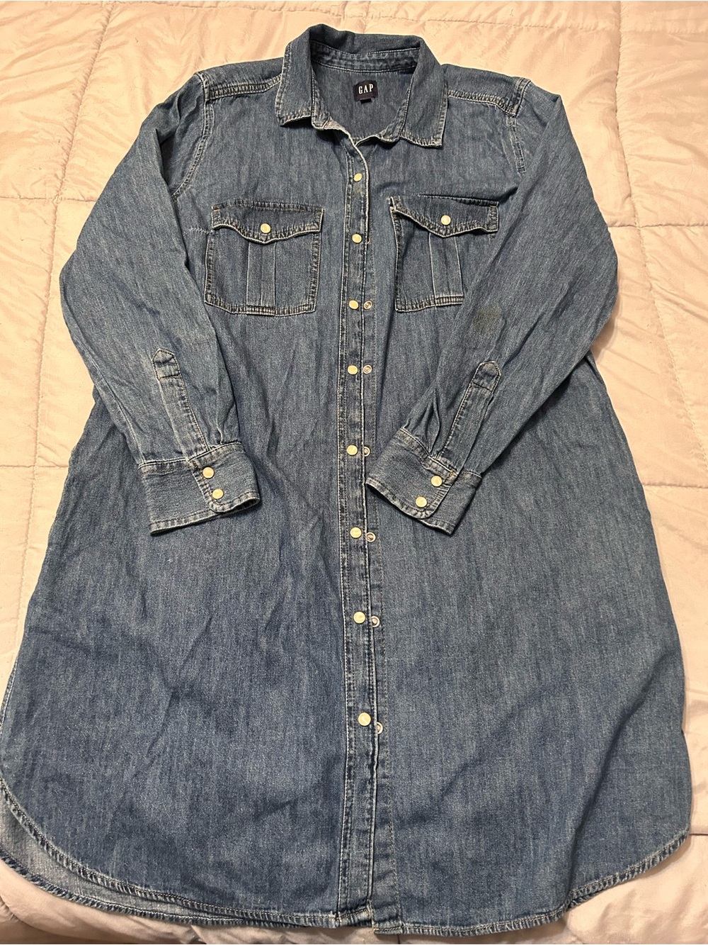GAP Long Sleeve Denim Shirt Dress